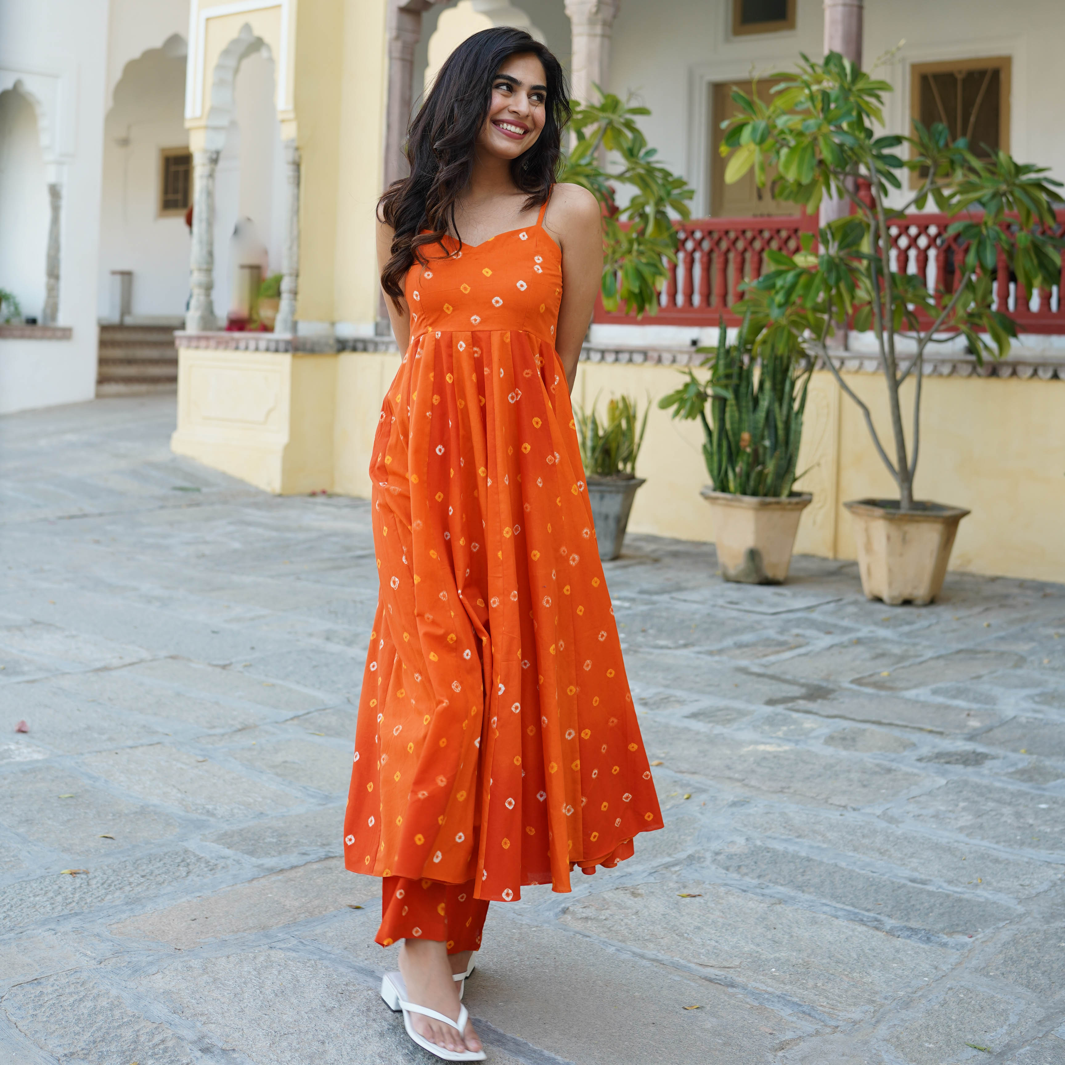 Buy Fabindia Orange Cotton A Line Short Kurti for Women Online @ Tata CLiQ